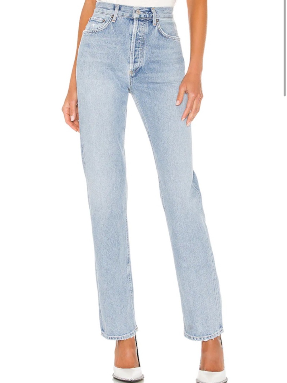 Agolde LANA Blue High-Rise Straight Jeans